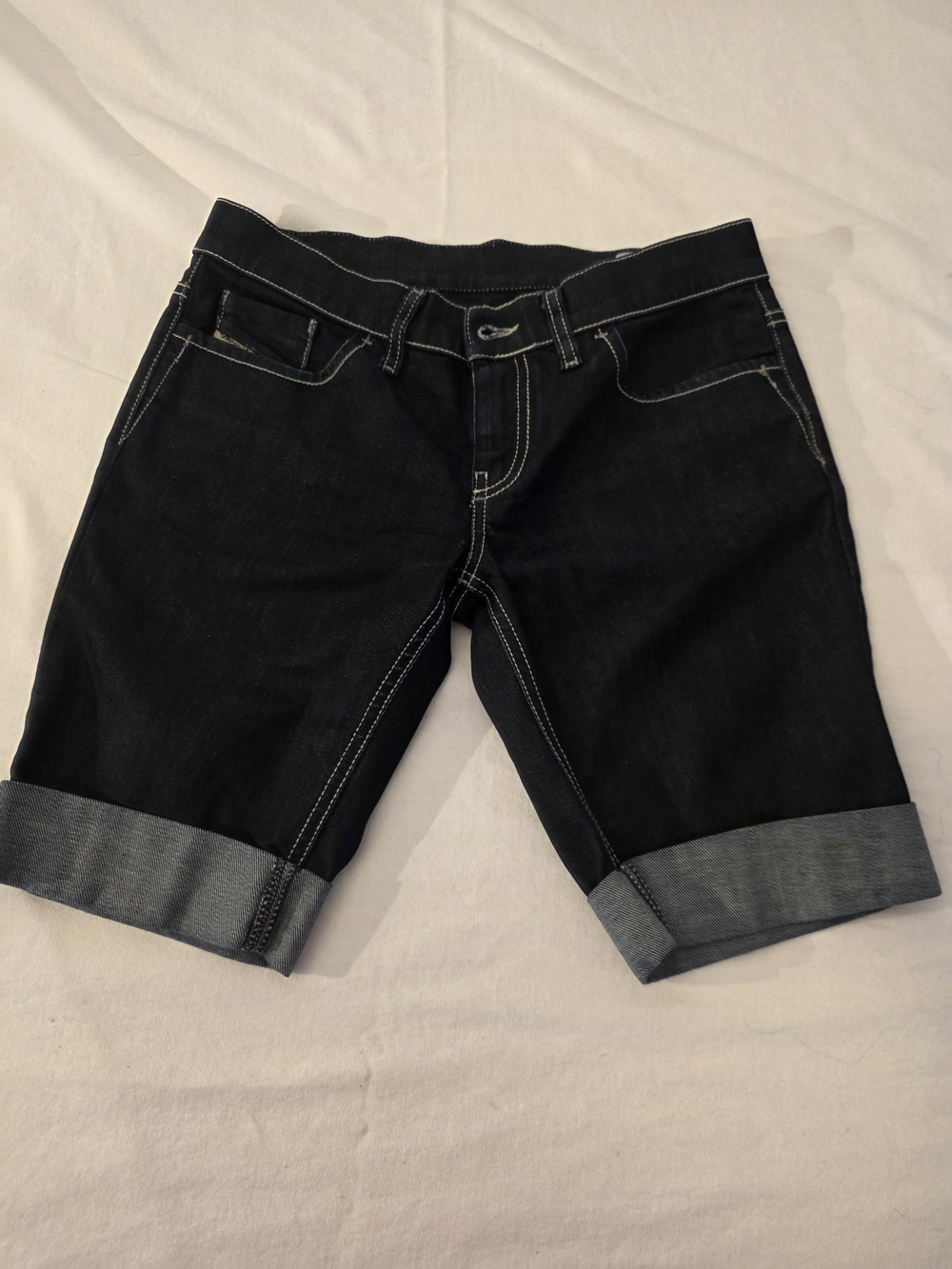 Diesel Indudtry Women's Denim Rolled Hem Shorts. Waist 29"